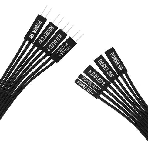 3pcs Motherboard Front Panel Extension Cables, 24AWG Flat Ribbon Front Panel Extension Connector Adapter Cord Kit Parts Accessories for HDD LED Power Button LED Computer Switch Reset in Saudi Arabia