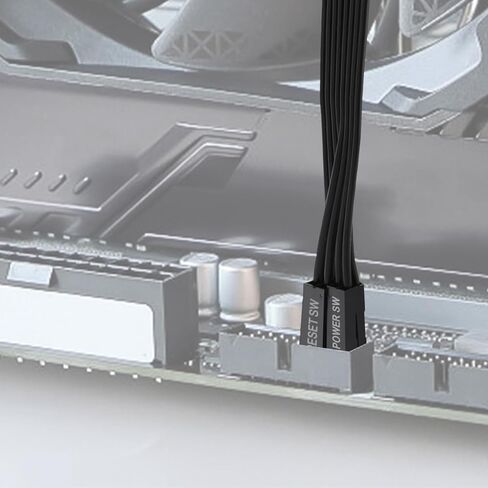 3pcs Motherboard Front Panel Extension Cables, 24AWG Flat Ribbon Front Panel Extension Connector Adapter Cord Kit Parts Accessories for HDD LED Power Button LED Computer Switch Reset in Saudi Arabia