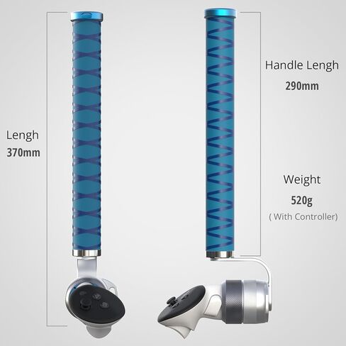 VR Cricket Bat Attachment for iB Cricket - Aluminum Short Cricket Bat Handle Accessory Compatible with Meta Quest 3/3s, Q2 and Q Pro Enhance Immersive VR Game Experience- Right(Blue) in Kuwait