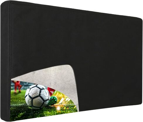 FORGING MOUNT Outdoor TV Cover 95-100 inch with Zipper,Weatherproof Cover Size 90" W x 52" H Waterproof for Outside Flat Screen TVs, Soft Non Scratch Interior,600D Thick Fabric Protector-Black in Saudi Arabia