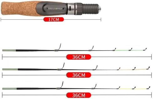 Winter Fishing Rod Soft 50Cm Ice Fishing Rod with Flat Fiber Glass Tip with Cork Handle 2-Section in Saudi Arabia
