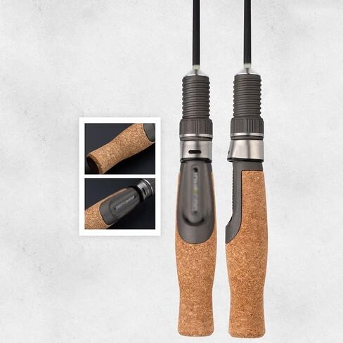 Winter Fishing Rod Soft 50Cm Ice Fishing Rod with Flat Fiber Glass Tip with Cork Handle 2-Section in Saudi Arabia