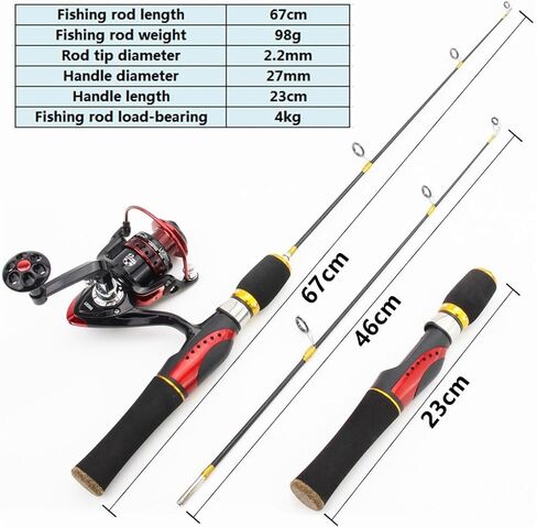 Season Fishing Set 67 Cm Ice Rod Boat Fishing Raft Fishing Tackle Combination in Saudi Arabia