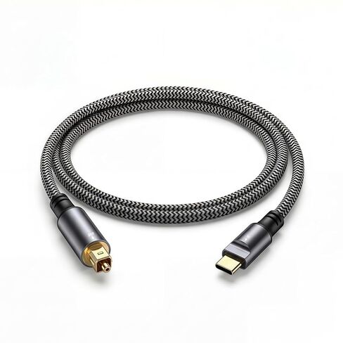 كابل صوت بصري USB-C إلى Toslink، كابل صوت رقمي أحادي الاتجاه من النوع C إلى SPDIF S/PDIF مناسب لأجهزة الكمبيوتر/أجهزة الكمبيوتر المحمولة/الهواتف المحمولة/مكبرات الصوت/مكبرات الصوت/أنظمة المسرح المنزلي (3.3FT) in Kuwait