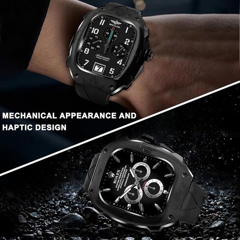 Rugged Metal Shockproof Protective Case with Silicone Band for Apple Watch Ultra 2/1 49mm, Compatible with iWatch Ultra 2/1 49mm for Men (Black) in Saudi Arabia