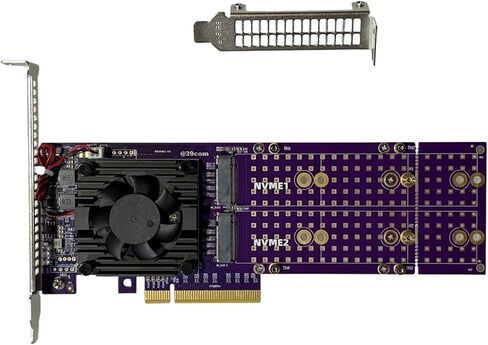 ASM2824 PCIe 3.0 x8 to 4X M.2 NVMe SSD Adapter Card with ASM2824 for Minisforum Synology ZFS TrueNAS 22110/2280/2260/2242/2230 4* M.2 in Saudi Arabia