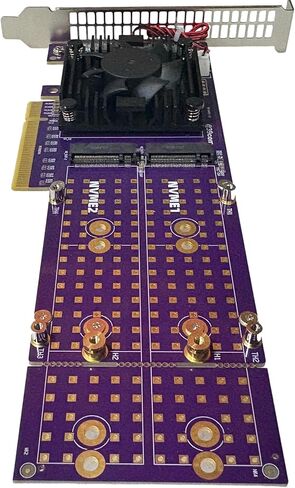 ASM2824 PCIe 3.0 x8 to 4X M.2 NVMe SSD Adapter Card with ASM2824 for Minisforum Synology ZFS TrueNAS 22110/2280/2260/2242/2230 4* M.2 in Saudi Arabia
