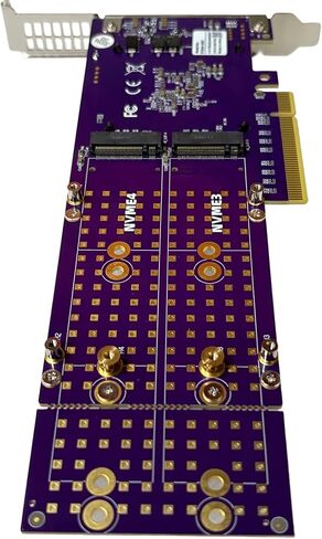 ASM2824 PCIe 3.0 x8 to 4X M.2 NVMe SSD Adapter Card with ASM2824 for Minisforum Synology ZFS TrueNAS 22110/2280/2260/2242/2230 4* M.2 in Saudi Arabia