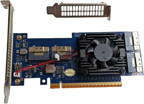 PLX8848 PCIe 4.0 x16 to Four 4 Ports SlimSAS SFF-8654 8i Switch Adapter Support 8*NVMe PEX88048 Applicable to Windows Server/Windows/linux/VMwareESX/ESXi/FreeBSD14/Ubuntu System in Saudi Arabia