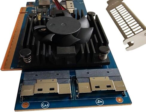 PLX8848 PCIe 4.0 x16 to Four 4 Ports SlimSAS SFF-8654 8i Switch Adapter Support 8*NVMe PEX88048 Applicable to Windows Server/Windows/linux/VMwareESX/ESXi/FreeBSD14/Ubuntu System in Saudi Arabia