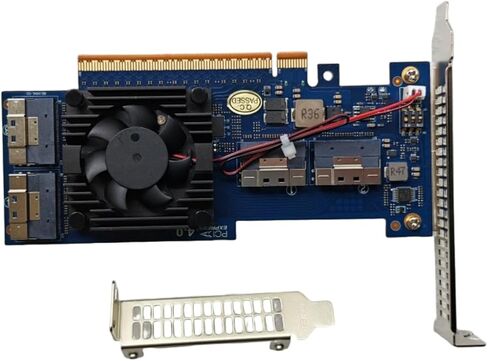 PLX8848 PCIe 4.0 x16 to Four 4 Ports SlimSAS SFF-8654 8i Switch Adapter Support 8*NVMe PEX88048 Applicable to Windows Server/Windows/linux/VMwareESX/ESXi/FreeBSD14/Ubuntu System in Saudi Arabia