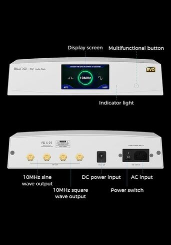 Aune SC1 EVO Audio Clock, 10MHz External OCXO Sine Wave/Square Wave Outputs for Audio Devices with 10MHz Clock Input Like X1s GT, N5, S9c Pro, S10N, S8c, S18 (Silver) in Kuwait