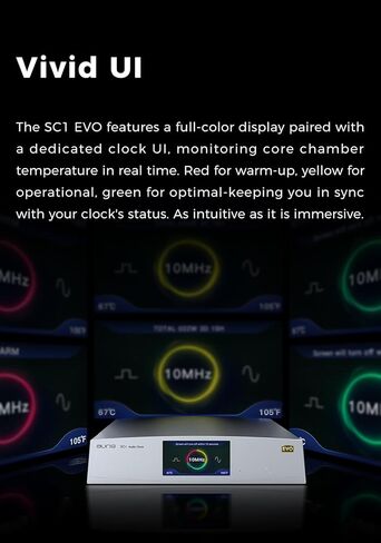 Aune SC1 EVO Audio Clock, 10MHz External OCXO Sine Wave/Square Wave Outputs for Audio Devices with 10MHz Clock Input Like X1s GT, N5, S9c Pro, S10N, S8c, S18 (Silver) in Kuwait