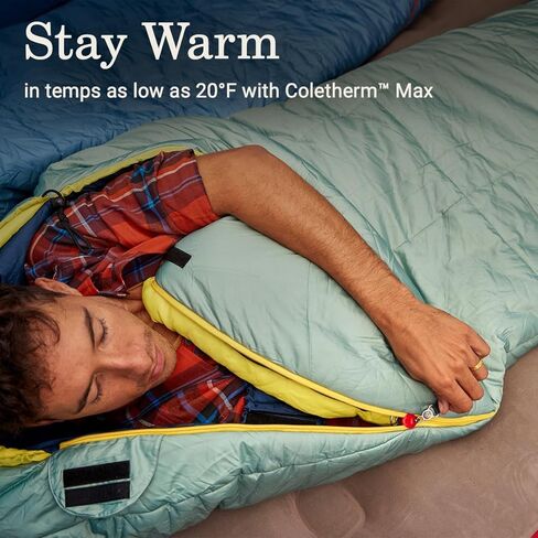 Coleman Big Bay 0/20/40°F Cold-Weather Sleeping Bag, Adult Mummy Sleeping Bag with Headrest, Foot Ventilation, & Storage Sack, Big & Tall Options in Saudi Arabia