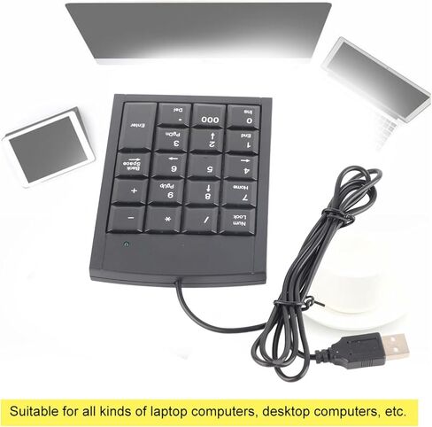 Yctze Portable Waterproof Number Side Keypad, Mini USB Numeric Keyboard Attachment for Laptop, External Mechanical Numpad for Mac and in Saudi Arabia