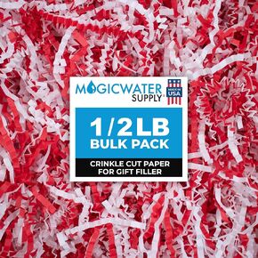 MagicWater Supply - 1/2 LB - Orange - Crinkle Cut Paper Shred Filler great for Gift Wrapping, Basket Filling, Birthdays, Weddings, Anniversaries, Valentines Day, and other occasions in Kuwait