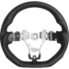 عجلة قيادة من ألياف الكربون الحقيقية لسوبارو WRX/WRX STI 2015-2021 خط تحديد المواقع باللون الأبيض على شكل حرف D بقاعدة مسطحة من جلد نابا الأصلي المثقوب in Kuwait