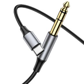 كابل صوت USB C إلى 1/4 بوصة TRS Stere بطول 3.3 قدم، كابل USB C إلى 1/4 بوصة TRS ذكر سلك مقبس صوت للهواتف، ومكبر الصوت، ومكبر الصوت، وسماعات الرأس، ووحدة التحكم في المزج (لا يوجد دعم للتسجيل) in Kuwait