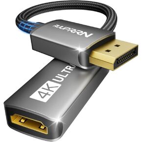 منفذ عرض نشط 4K@60 هرتز إلى محول HDMI (1440P/2K@120 هرتز) مصدر DP 1.2 أحادي الاتجاه إلى محول عرض HDMI 2.0، محول DisplayPort ذكر إلى HDMI أنثى لـ NVIDIA وAMD وسطح المكتب وشاشة الألعاب in Kuwait