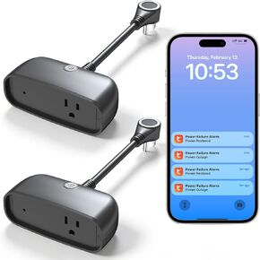 إنذار انقطاع التيار الكهربائي من Daytech واي فاي، إنذار الفريزر مع إشعارات التطبيق، مؤشر LED لإنذار انقطاع الطاقة بصوت عالٍ 110 ديسيبل، مراقب إنذار فقدان الطاقة لفريزر المرآب، مضخات الحوض، رحلات GFCI، حوض السمك in Kuwait