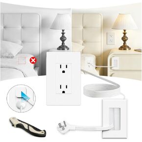 in Wall Cable Management Kit，TV Vord Hider，Outlet Relocation Kit for Relocating Unreachable Electrical Outlets，2 AC Outlets，9.8ft Cord – Easy, Safe Cable Management for Organized TV and Home Setups in Saudi Arabia