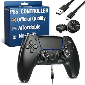 Were66 Wireless for PS5 Controller,Remote Control for PS5 Pro Slim,Dual Hall Effect Anti Drift Joystick Sense Controler 1000Hz Polling Rate,Low Latency Ergonomic Gaming Manette,Black in Saudi Arabia