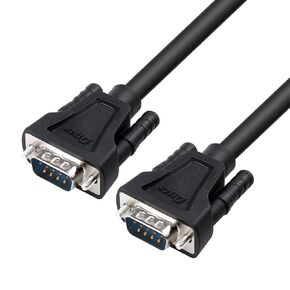 DTECH 5ft RS232 كابل تسلسلي ذكر إلى ذكر DB9 Null Modem Cord بسيط عبر TX RX خط 2 دبوس متقاطع بدون مصافحة لاتصالات بيانات الكمبيوتر (5 أقدام، أسود) in Kuwait