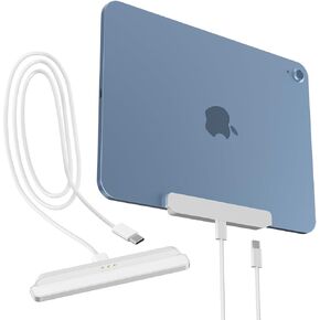شاحن لاسلكي مغناطيسي لجهاز iPad الجيل العاشر، شاحن موصل ذكي للشحن السريع بقدرة 27 وات، وسادة شحن لاسلكية من سبائك الألومنيوم مع كابل سلك USB-C بطول 6.56 قدم in Kuwait