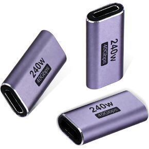 3 حزم محول USB C أنثى إلى أنثى، وصلة USB C إلى USB C تدعم الشحن بقوة 240 وات ونقل البيانات بسرعة 40 جيجابت في الثانية، ومخرج فيديو 8K@60 هرتز من النوع C متوافق مع أجهزة MacBook وiPad وThunderbolt 4/3 in Kuwait