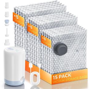 Travel Pack Vacuum Kit - Travel Vacuum Bags with Pump,Compression Bags for Travels, Space Saver for Clothes and Clothing in Saudi Arabia