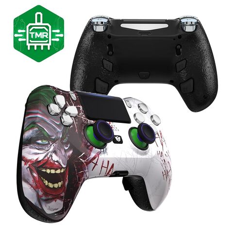 وحدة تحكم لاسلكية HEXGAMING HYPER مع عصي TMR متوافقة مع أزرار ps4-4 القابلة لإعادة التعيين، وإيقاف المشغلات، وأعواد الإبهام القابلة للتبديل - أسود وأحمر in Saudi Arabia