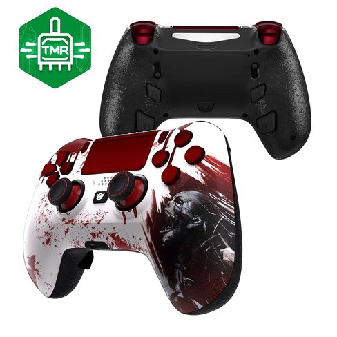 HEXGAMING HYPER Wireless Controller with TMR Sticks Compatible with ps4-4 Remappable Buttons, Triggers Stop, Swappable Thumbsticks - Black Red in Saudi Arabia