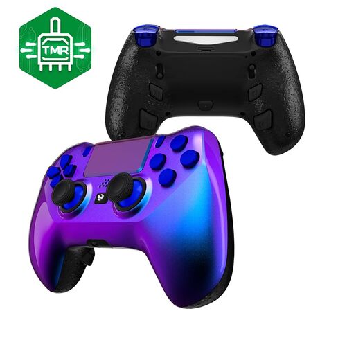 HEXGAMING HYPER Wireless Controller with TMR Sticks Compatible with ps4-4 Remappable Buttons, Triggers Stop, Swappable Thumbsticks - Black Red in Saudi Arabia