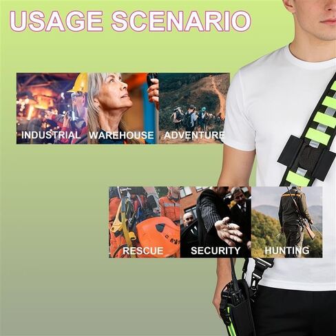 Universal Walkie Talkie Shoulder Strap with Molle Pouch - Heavy Duty Adjustable Reflective Radio Holster for Kenwood, BaoFeng, Yaesu, Motorola HT, for Security, Outdoor, Adventure in Saudi Arabia
