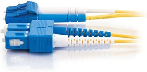 C2G 29190 OS2 Fiber Optic Cable - LC-SC 9/125 Duplex Single-Mode PVC Fiber Cable, Yellow (3.3 Feet, 1 Meter) in Saudi Arabia