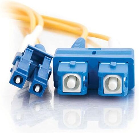 C2G 29190 OS2 Fiber Optic Cable - LC-SC 9/125 Duplex Single-Mode PVC Fiber Cable, Yellow (3.3 Feet, 1 Meter) in Saudi Arabia
