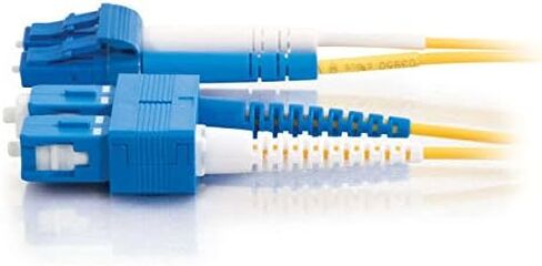 C2G 29190 OS2 Fiber Optic Cable - LC-SC 9/125 Duplex Single-Mode PVC Fiber Cable, Yellow (3.3 Feet, 1 Meter) in Saudi Arabia