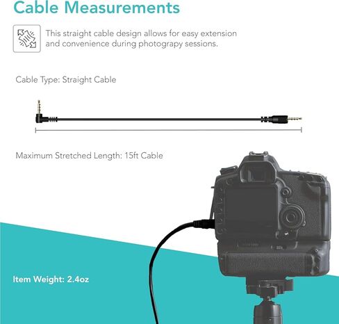 Foto&Tech 2.5mm Remote Control Shutter Release Cable Compatible with Panasonic Lumix S5 II (15 ft Cable) in Saudi Arabia
