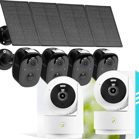 Vicohome 4G6B أفضل كاميرا أمان تعمل بالطاقة الشمسية 2K نظام لاسلكي خارجي وكاميرا داخلية 5G Wi-Fi، كاميرا أمان لاسلكية منزلية، إنذار مسموع، سهل الإعداد، اكتشاف الإنسان، صوت ثنائي الاتجاه، خطة رعاية لمدة 180 يومًا in Saudi Arabia