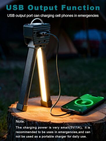 Gym Lamp, Portable Gym Lighting for Posing, Magnetic Work Light Rechargeable, 180°Rotate Foldable Camping Lamps with Hang Hook, Hiking Handheld LED Flashlight - Black in Saudi Arabia