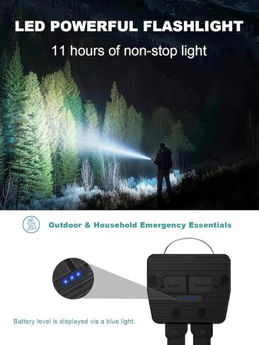 Gym Lamp, Portable Gym Lighting for Posing, Magnetic Work Light Rechargeable, 180°Rotate Foldable Camping Lamps with Hang Hook, Hiking Handheld LED Flashlight - Black in Saudi Arabia