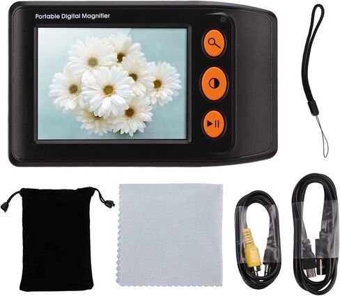 Tyenaza Digital Video Magnifier, 3.5in LCD Screen Electronic Video Magnifier 2X to 25x Zoom Handheld Magnifier Reading Aids for Low Vision in Saudi Arabia