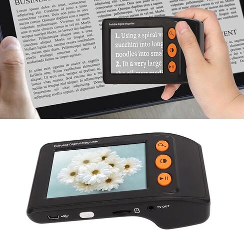 Tyenaza Digital Video Magnifier, 3.5in LCD Screen Electronic Video Magnifier 2X to 25x Zoom Handheld Magnifier Reading Aids for Low Vision in Saudi Arabia