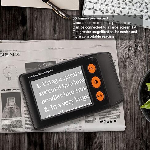 Tyenaza Digital Video Magnifier, 3.5in LCD Screen Electronic Video Magnifier 2X to 25x Zoom Handheld Magnifier Reading Aids for Low Vision in Saudi Arabia