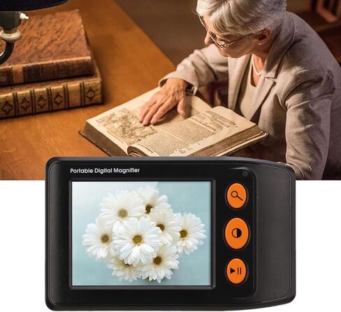 Tyenaza Digital Video Magnifier, 3.5in LCD Screen Electronic Video Magnifier 2X to 25x Zoom Handheld Magnifier Reading Aids for Low Vision in Saudi Arabia