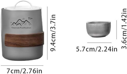 Camping Titanium Alloy Cup Portable Travel Tea Set Outdoor Camping Tea Brewing Cup TitaniumCup and Teacup Outdoor Tableware in Saudi Arabia