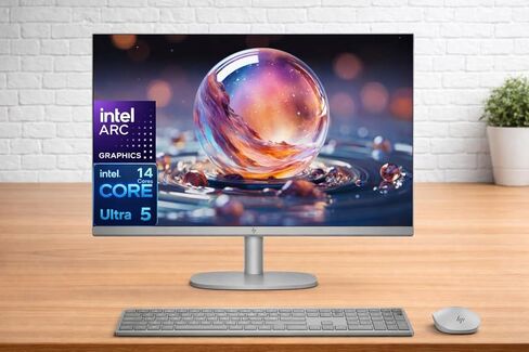 HP 27" FHD OmniStudio X All-in-One Desktop, Intel Core Ultra 5 (Up to 4.5GHz), 16GB DDR5 RAM, 1TB Storage (512GB SSD+500GB External Drive), Wi-Fi 7, Type-C, HDMI, Wireless KB & Mouse, Windows 11 in Saudi Arabia
