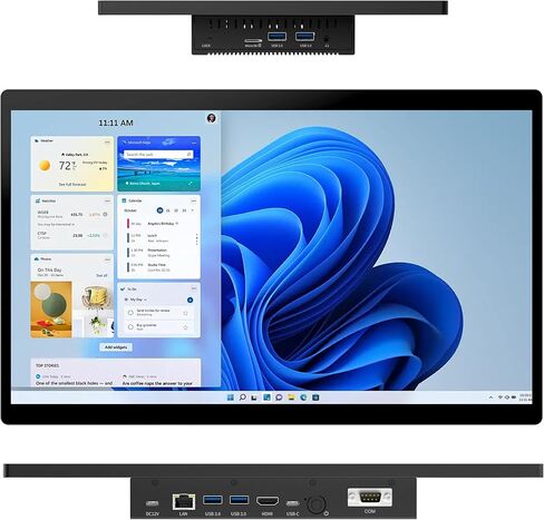 HIGOLEPC 15.6 بوصة كمبيوتر لوحي صناعي الكل في واحد، كمبيوتر Win 11 Pro مع Celeron N5095 8GB RAM 128GB ROM، 1920 * 1080 IPS Touchscreen، 4X USB 3.0، RS232، LAN، HDMI، Type-C in Kuwait