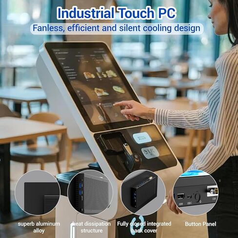 HIGOLEPC 15.6 بوصة كمبيوتر لوحي صناعي الكل في واحد، كمبيوتر Win 11 Pro مع Celeron N5095 8GB RAM 128GB ROM، 1920 * 1080 IPS Touchscreen، 4X USB 3.0، RS232، LAN، HDMI، Type-C in Kuwait