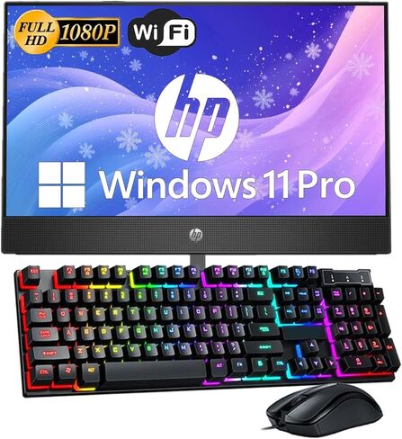 HP ProOne 600 G4 All-in-One PC 21.5" FHD Desktop Computer, Intel Core i7-8700T 2.4GHz, 8GB RAM, 256GB SSD, Keyboard & Mouse, USB WiFi & BT, Windows 11 Pro (Renewed) in Saudi Arabia